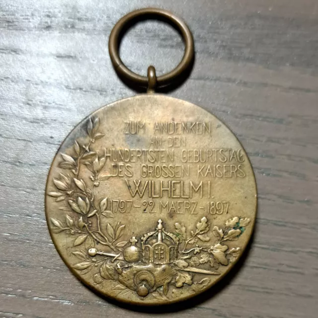 Medaille Preußen, Zum Andenken 100er Geb. Wilhelm I  1897 2