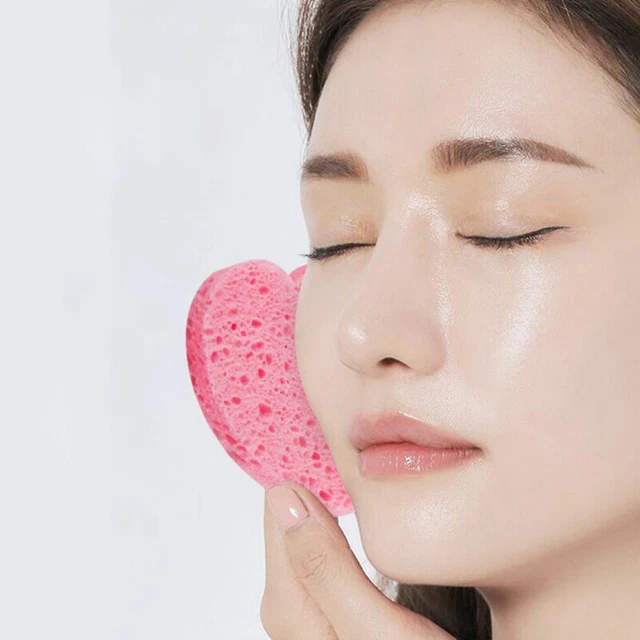 10PCS Makeup Removal Sponge Heart Shaped Face Washing Cleansing Sponge Wa