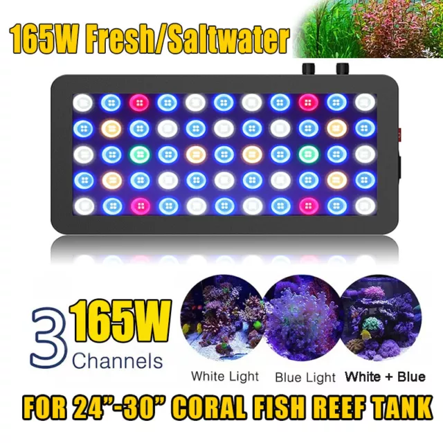 Phlizon 165W Dimmable Aquarium Marine Coral Tank Fish Light for Fresh/Salt Water
