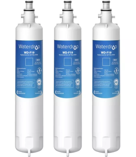 Waterdrop RPWF Refrigerator Water Filter (NOT RPWFE), replacement for GE®，3 Pack