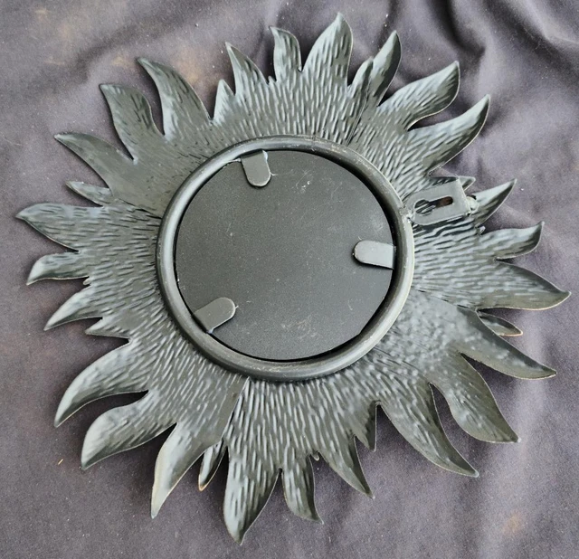 Beautiful Pressed Tin Small Decorative Wall Mirror – SUN/STARBURST DESIGN – VGC 3