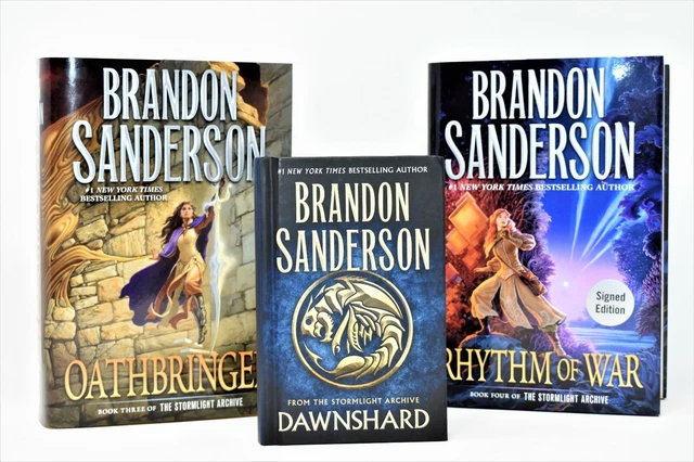 ✎✎SIGNED 1st Print✎✎Oathbringer, Rhythm of War & Dawnshard by Brandon Sanderson