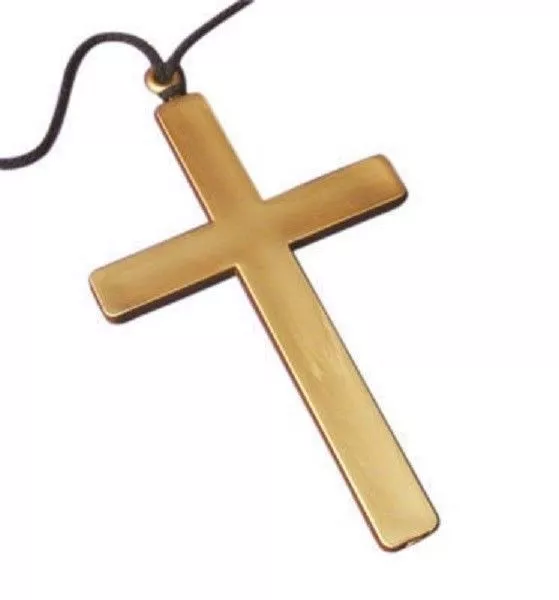 Gold Large Cross Priest Vampire Monk Nun Crucifix Necklace Halloween Fancy Dress