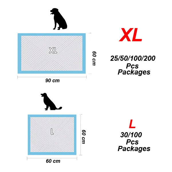60x90cm XLarge Puppy Dog Training Pads Pet Toilet Pee Pads Mat Indoor Absorbent 2