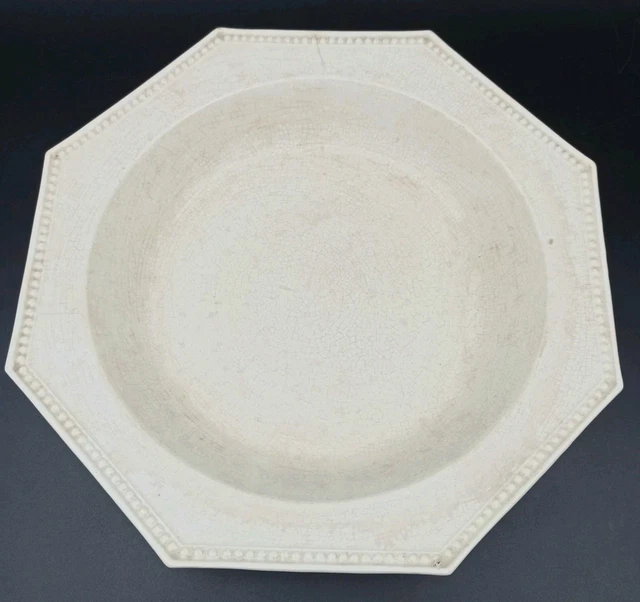 8 ANCIENNES ASSIETTES octogonales Perlées faïence Montereau