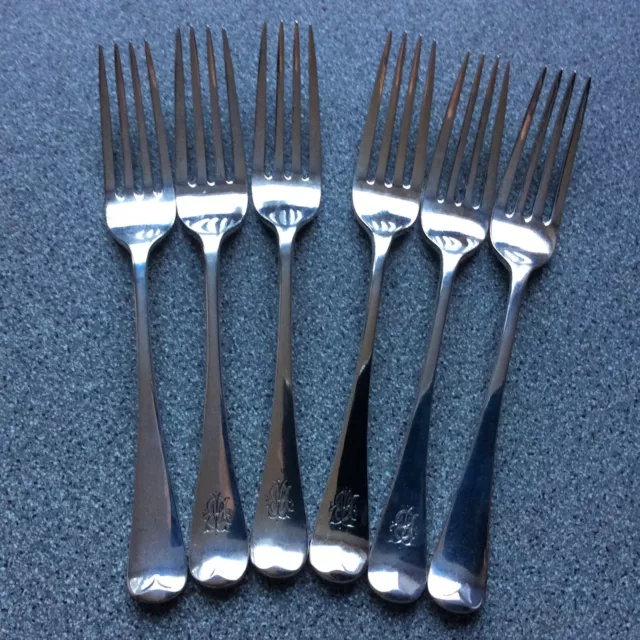 1874 &1894 Forchette da tavolo in argento sterling sei sterline - Londra 275 grammi
