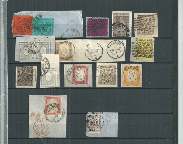 Italy - States Early Lot On Piece Unchecked