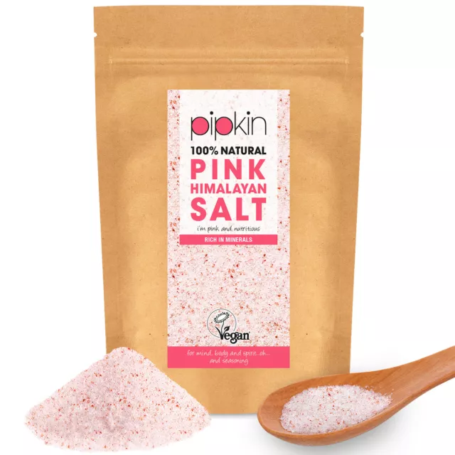 Pipkin 500g FINE Pink Himalayan Salt 100% Natural Unrefined Pure Food Grade