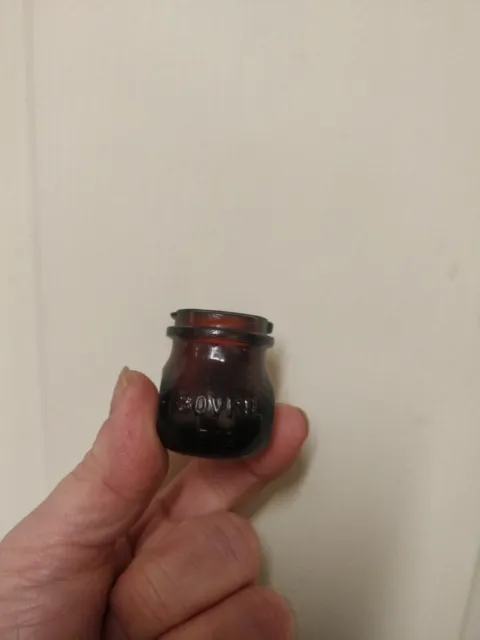 tiny vintage Bovril bottle/Sample Size.