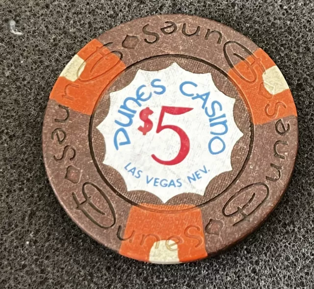 Dunes Casino Las Vegas Nevada $5 Chip 1975 N1515 R value