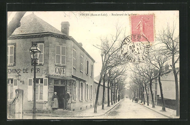 CPA Voves, Boulevard de la Gare 1904