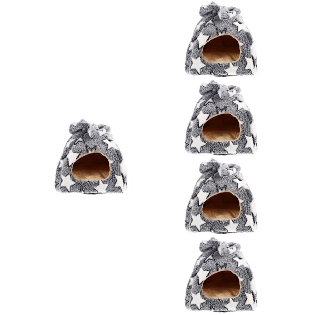 5 Pieces small animal house Cozy Guinea Pig Hideout Hamster Stuffed Rabbit Plush