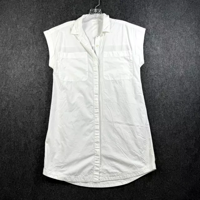 Everlane Dress Women's Extra Small White Shirt Buttons Short Sleeve Sleveless