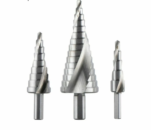 Step Cone Drill Bit Set Drilling Power Tools Metal Wood Hole Cutter Cone Drill