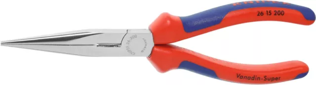 KNIPEX  - Pinza a becchi mezzotondi diritti, cromata, con manici rivestiti