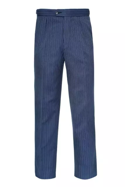 Navy Blue Pinstripe Trousers Morning Tailcoat Trouser Wool Stripe Pants Mens Men