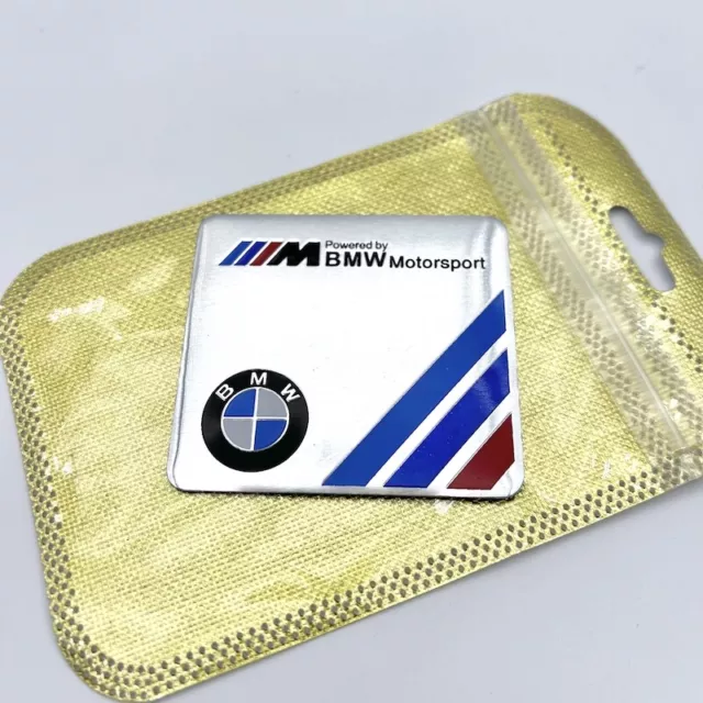 Für BMW Motorsport Logo Auto Aufkleber Emblem Aluminium Sticker 6x5,5 cm Silber 2