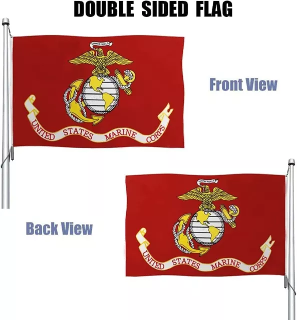 US Marine Corps USMC Flag 3x5 Double Sided 2ply US Military Officially Licensed