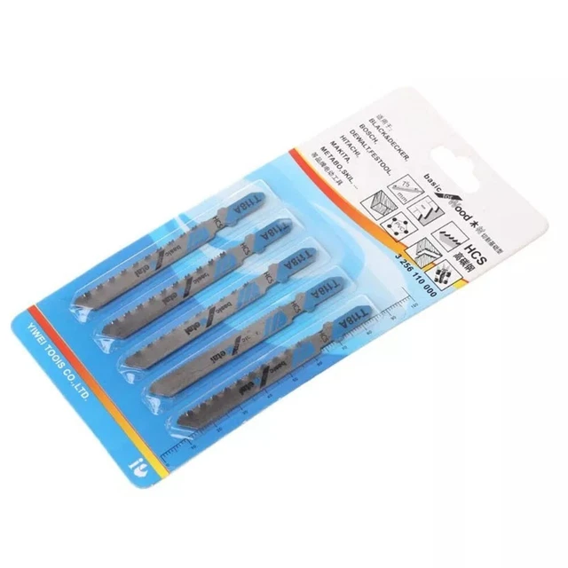 Juego de hojas de sierra de jig T118A para cortes rápidos de madera y metal 5 piezas