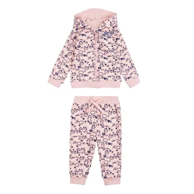 Girls Clothes 3-4 Year Pink Tracksuit Set Hoodie Jogger Bottoms Trousers