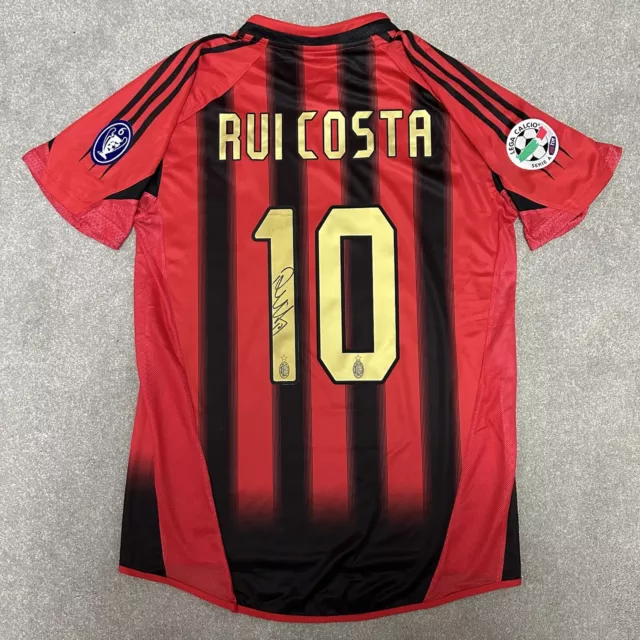 Signed RUI COSTA AC Milan 02/03 Home Shirt - with COA and Exact Photo Proof