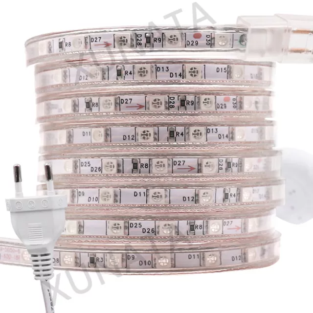 220V 240V LED Strip Lights Waterproof 60LEDs/m 5050 SMD Flexible Rope Tape Lamp