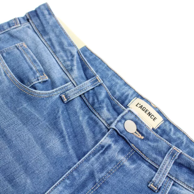 L'Agence NWT Jeans Size 30 US High Rise Straight Harrison Blue Cotton Blend