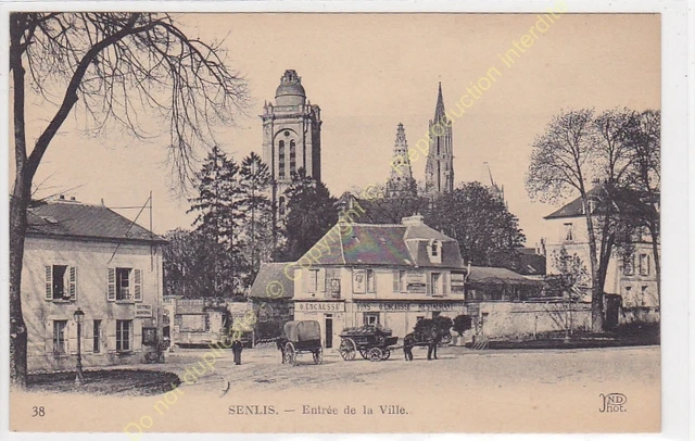 CPA 60300 Senlis Entrée De the City Coupling D'Encausse Restaurant Wine Edit ND
