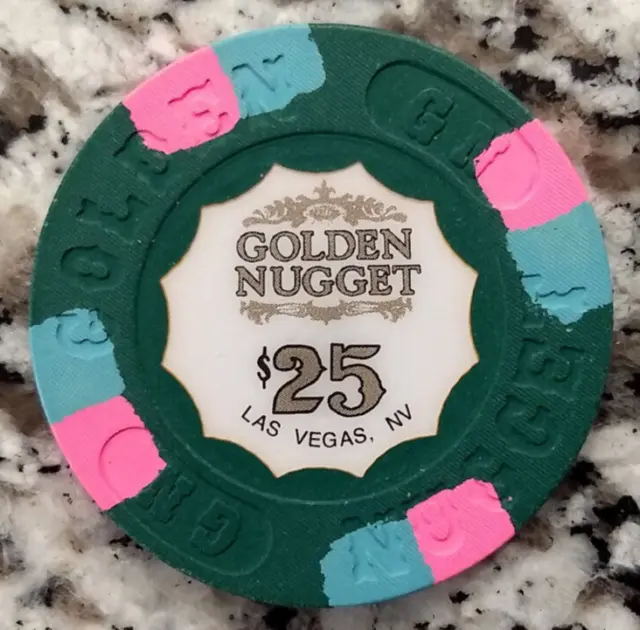 Golden Nugget Casino Hotel, Las Vegas. $25 poker gaming chip. Paulson house mold