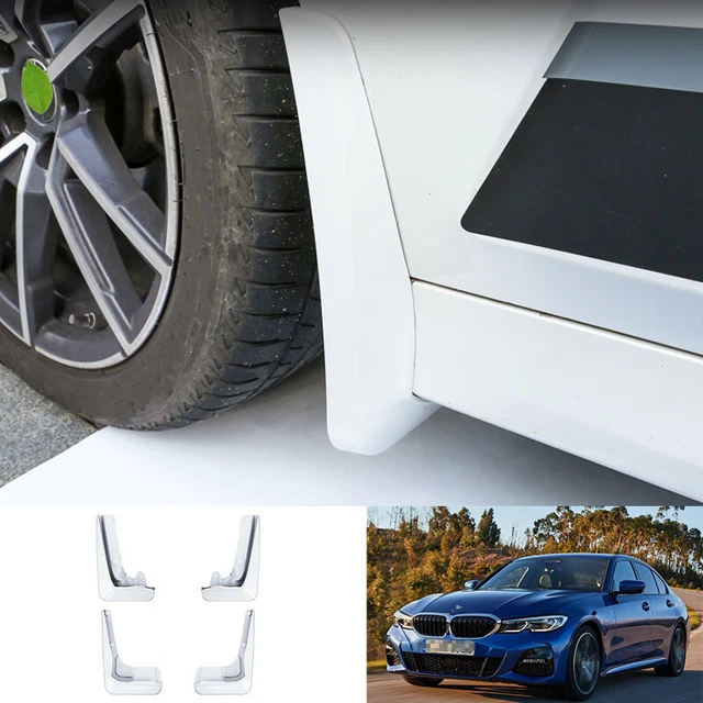 For BMW 3-Series M3 G20 2019-2023 Paint White Mud Flaps Fender Splash Guards 4pc