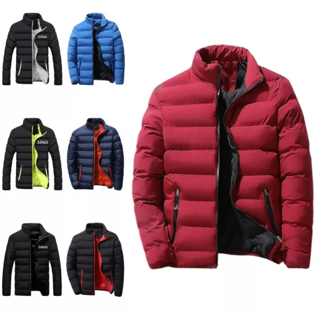 Mens Winter Warm Quilted Parka Down Jacket Padded Bubble Puffer Zipper Coats