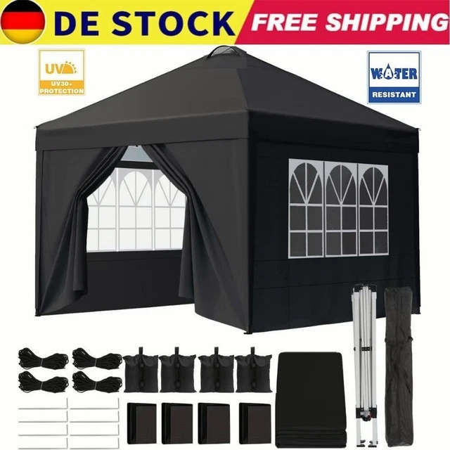 Faltpavillon 3x3m Wasserdicht Partyzelt Gartenzelt UV Pavillon Popup Festzelt DE