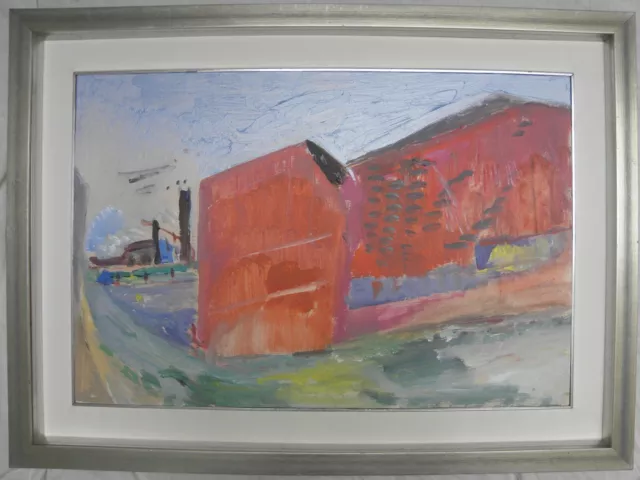 Ernesto TRECCANI (Milano 1920-2009) AUBERVILLIERS splendido OLIO su TELA 1987
