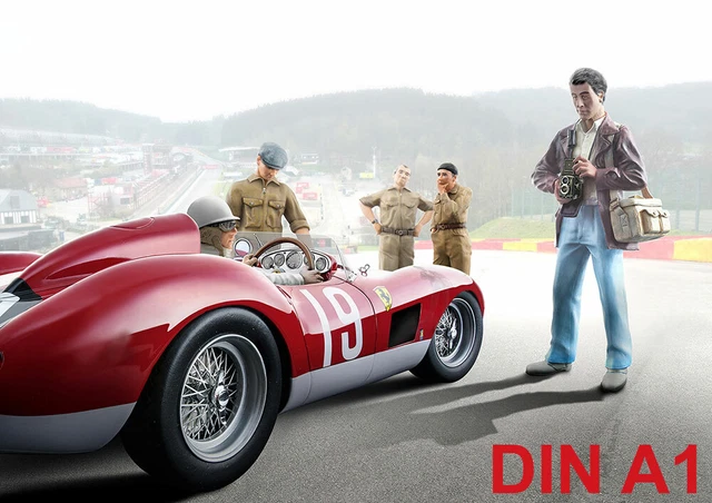 CULT CAR ART Ferrari 500 TRC Spa Francorchamps 1957 ART-PRINT DIN A1 ...