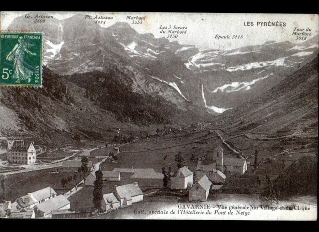 GAVARNIE (65) HOTEL, VILLAS & CHURCH / ed. HOTELERIE DU BRIDGE DE NEVEE in 1919