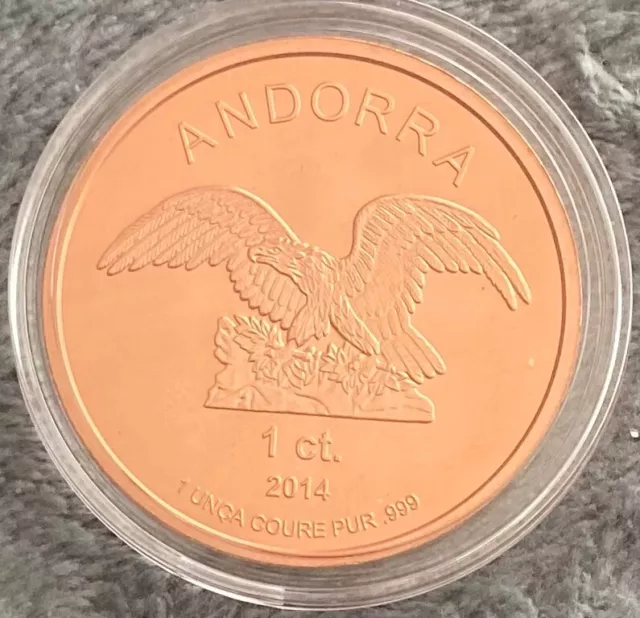 Münze Andorra Eagle 2014  1 Oz Unze 999er Kupfer Copper