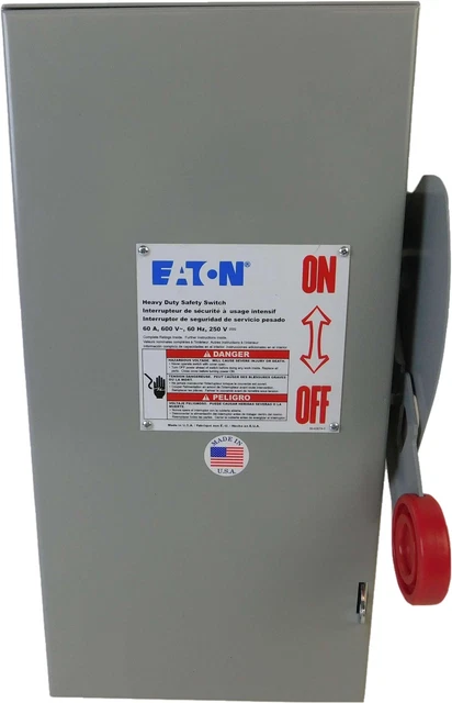 Eaton NSB DH362NRK Safety Switches DH 3P 60A 600V 50/60Hz 3Ph Fusible w/ Neutral