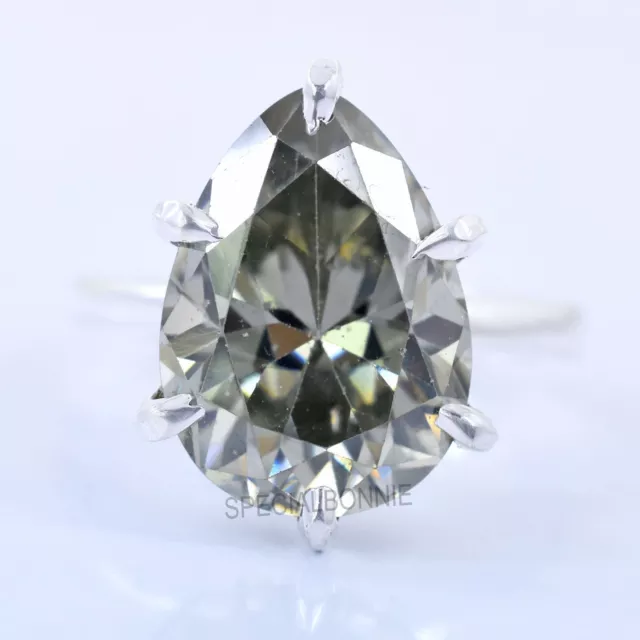 RARE 8.40 Ct Grey Diamond Solitaire Ring-925 Silver Certified Great Shine VIDEO