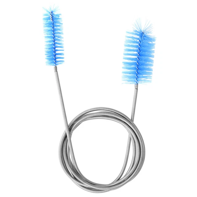 Cepillo de limpieza de tubería de agua flexible de doble extremo para acuario UEETEK (azul cielo)