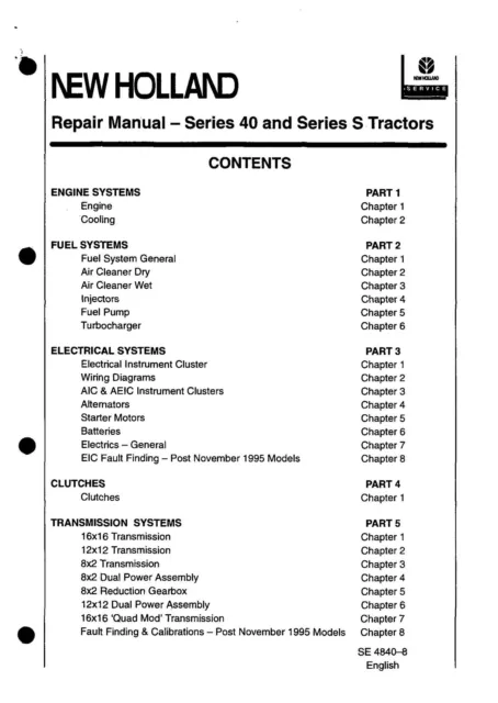 Ford New Holland 5640 6640 7740 7840 8240 8340 FACTORY Service & Shop -2 MANUALS 2