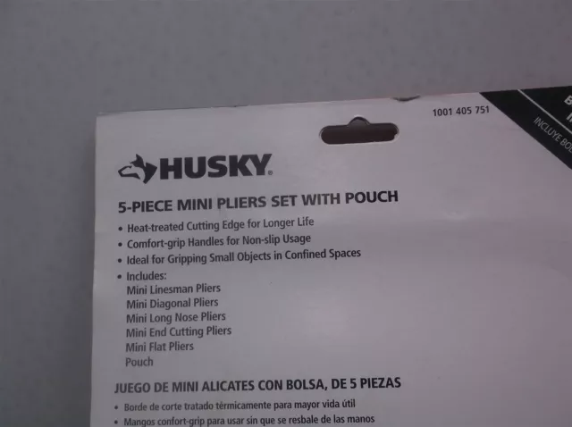 1001405751 Husky Mini Pliers Set 5 PC W Bonus Pouch