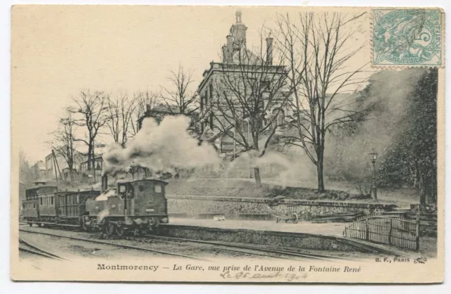 Montmorency - La Gare, vue prise de l'Avenue De la Fontaine René.1904