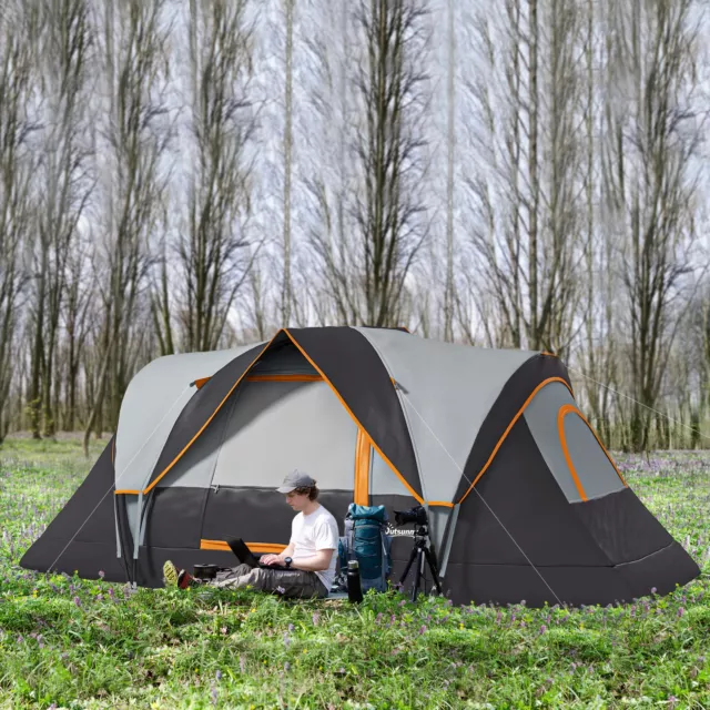 Outdoor Camping Tent For 5-6 Man with Fibreglass Poles Steel Frame Carry Bag