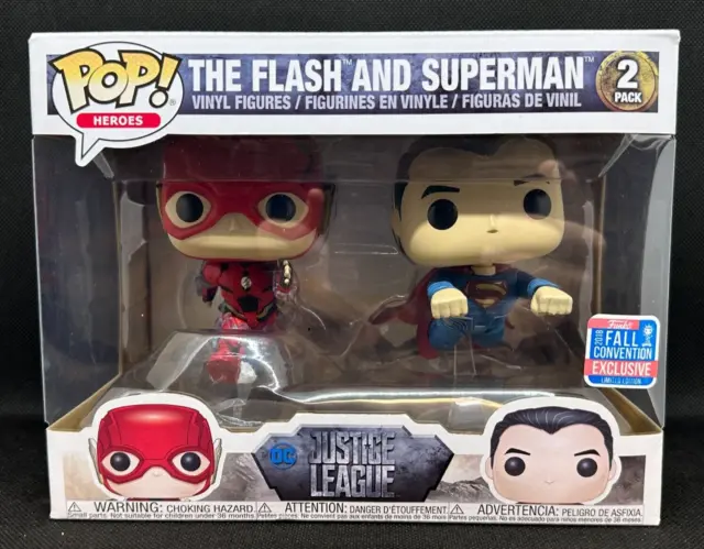 Funko Pop The Flash and Superman 2 Pack DC Heroes Justice League Fall Convention
