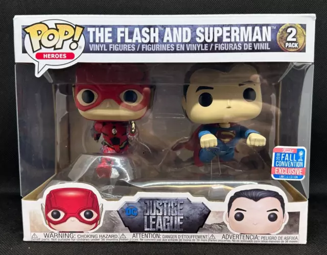 Funko Pop The Flash and Superman 2 Pack DC Heroes Justice League Fall Convention