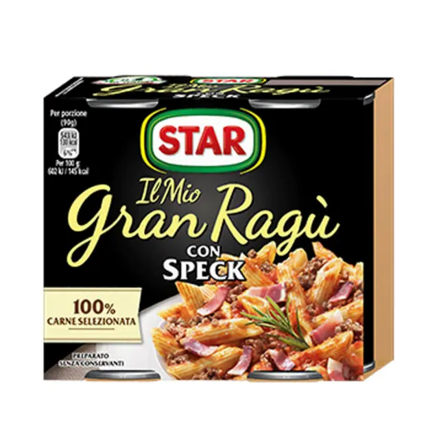 Sughi Star Il Mio Gran Ragu' Con Speck 2 Barttoli Da 180 Gr Pomodoro Carne Salsa
