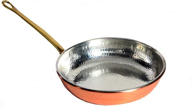 Poêle à frire en cuivre étamé à la main de conception de luxe italienne