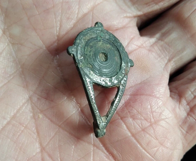 Pendentif Scarabée Vintage En Céramique émaillée Argent 925 - 40x28mm, Occasion