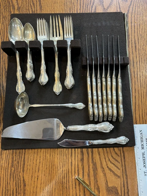 Vtg Gorham Rondo Sterling Silver Flatware Set 36 Pcs Serving Items BEAUTIFUL!