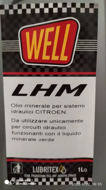 Lhm Olio Per Impianti Idraulici Citroen Lt 1